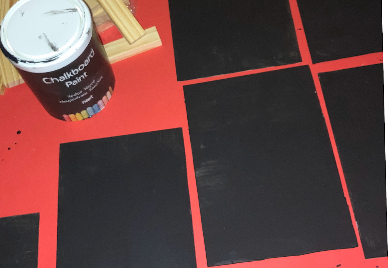 chalkboard jenga-preparing-boards