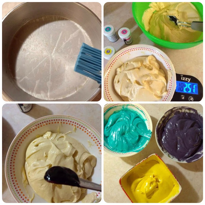 Πως χρωματίζω παντεσπάνια για να φτιάξω τούρτα ουράνιο τόξο 
