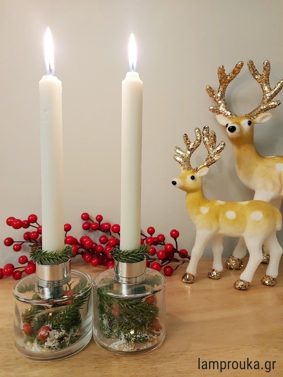 Diy christmas candle holders
