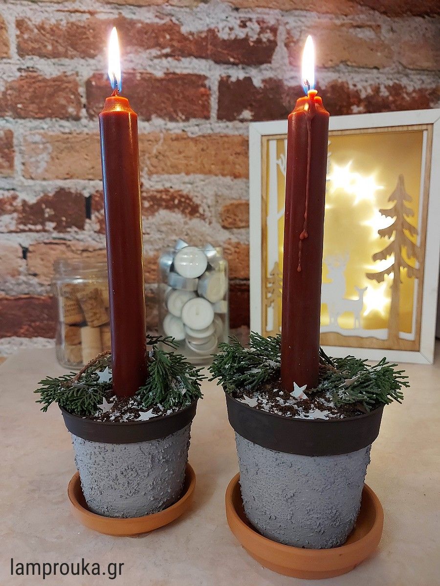 Diy βάσεις για τα χριστουγεννιάτικα κεριά μας